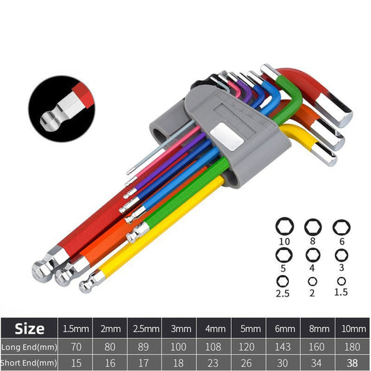 9 PCS Long Arm Allen Wrench Set