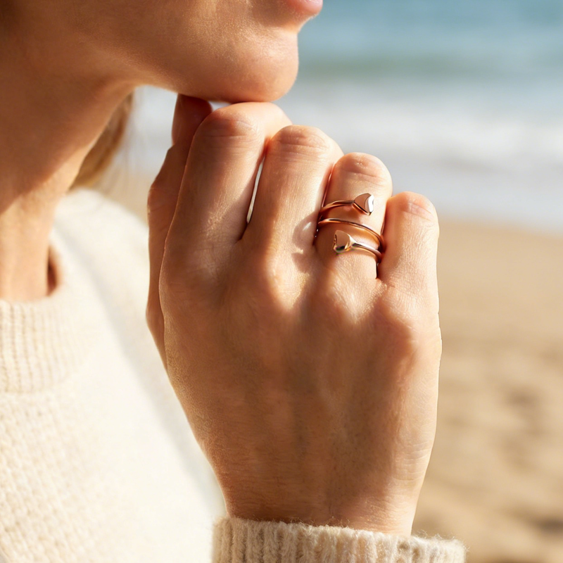 💕 Buy 1 Get 1 Free 💕Adjustable Spiral Heart Copper Ring