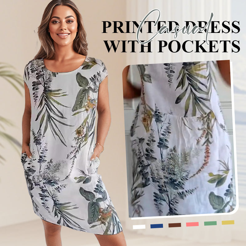 💎 60% OFF! 💎 Women's Short Sleeve Printed Dress – Lightweight, Flattering Fit & Everyday Spring Style 🌸
