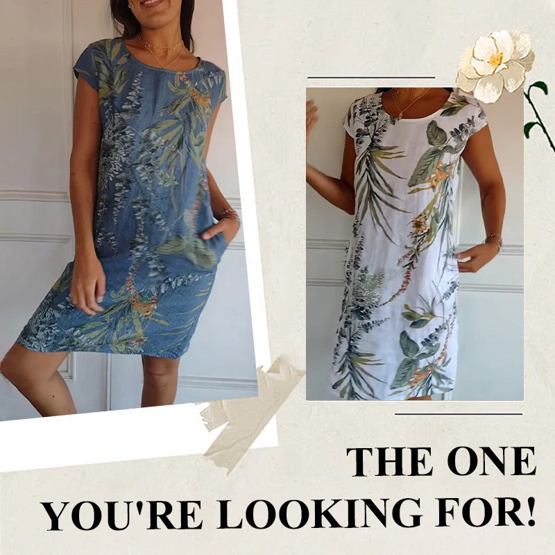 💎 60% OFF! 💎 Women's Short Sleeve Printed Dress – Lightweight, Flattering Fit & Everyday Spring Style 🌸