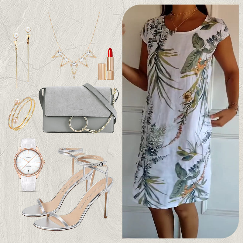 💎 60% OFF! 💎 Women's Short Sleeve Printed Dress – Lightweight, Flattering Fit & Everyday Spring Style 🌸