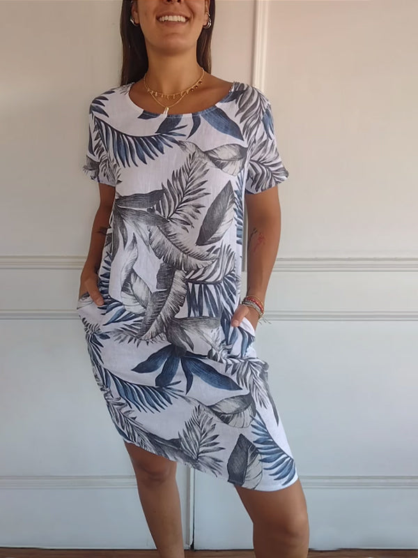 💎 60% OFF! 💎 Women's Short Sleeve Printed Dress – Lightweight, Flattering Fit & Everyday Spring Style 🌸