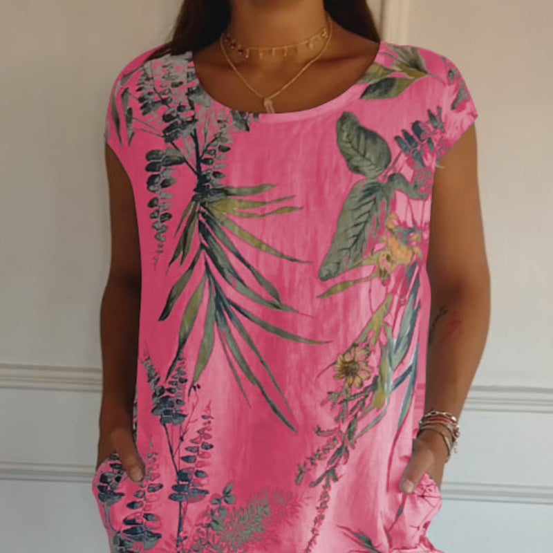 💎 60% OFF! 💎 Women's Short Sleeve Printed Dress – Lightweight, Flattering Fit & Everyday Spring Style 🌸