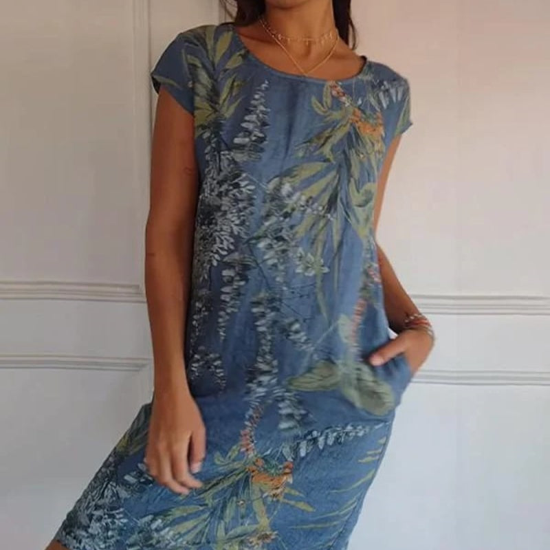 💎 60% OFF! 💎 Women's Short Sleeve Printed Dress – Lightweight, Flattering Fit & Everyday Spring Style 🌸