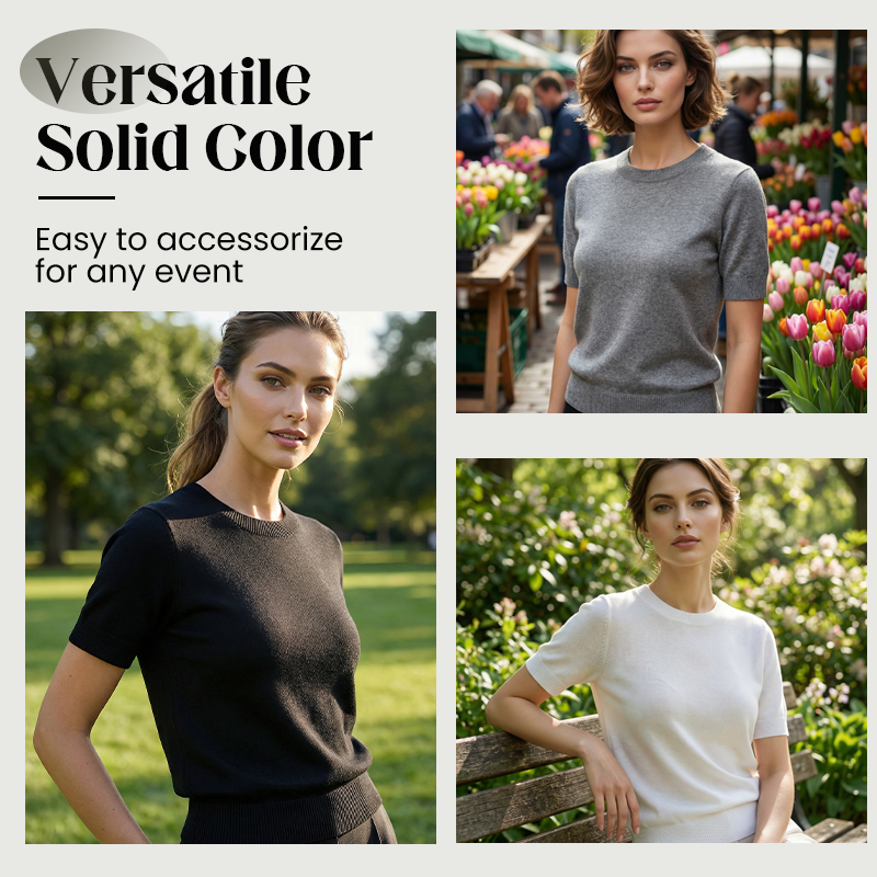 📢 📢New arrival 50% OFF！💥Women's Crew Neck Short Sleeve Knit Top