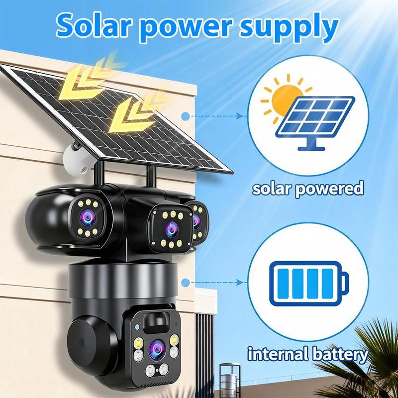 📢📢40% OFF !!!⏰6K 9MP Outdoor Wi-Fi Security Camera | 10x Zoom, 3 Lenses, 360° PTZ | IP66 Waterproof, Color Night Vision, Two-Way Audio, Motion Tracking