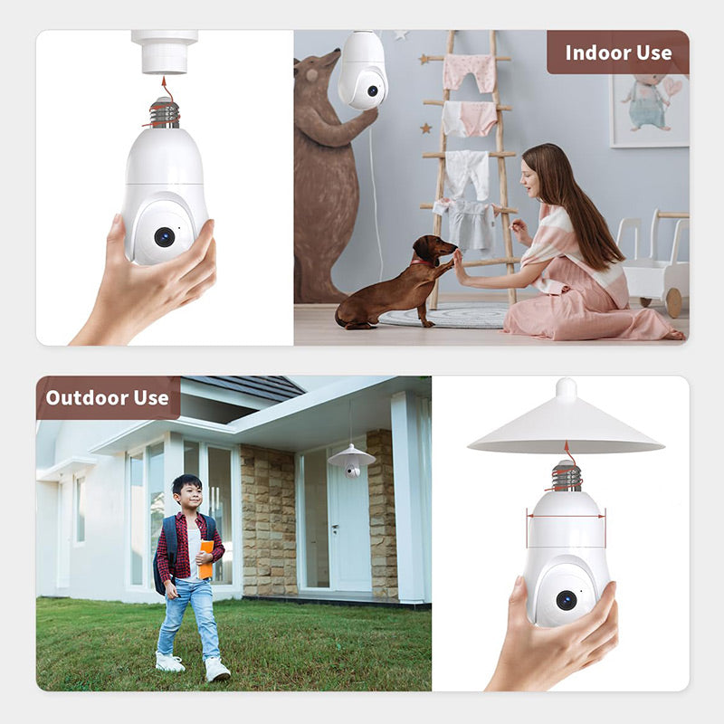 Smart Wireless WiFi 4MP Home Security Light Bulb Camera