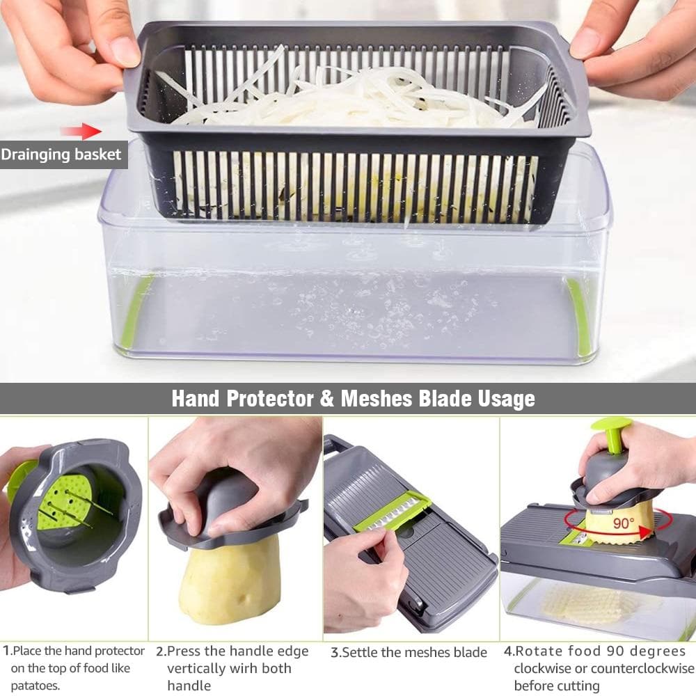 Vegetable Chopper,15-in-1 Multifunctional Food Chopper
