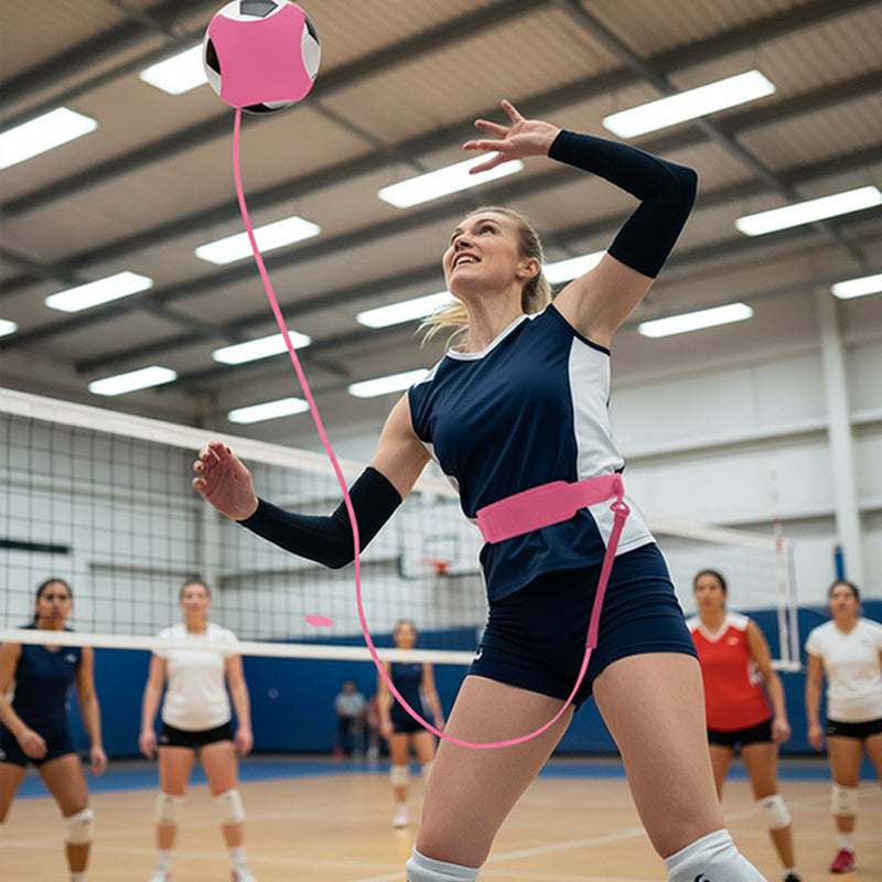✨50% OFF! 🏐 Volleyball Training Aid with Elastic Cord – Solo serve & spike practice, adjustable waist belt, 2 hand trainers – improve form fast. 🎯