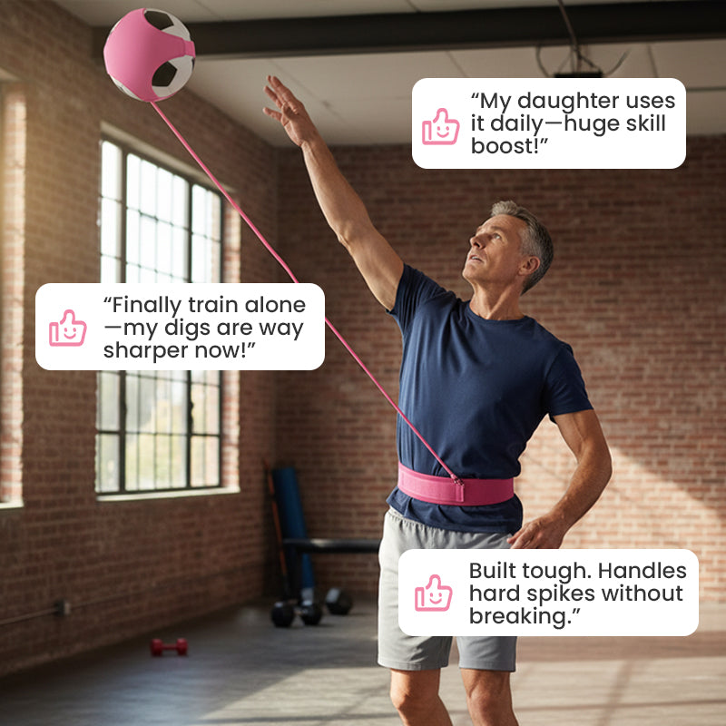 ✨50% OFF! 🏐 Volleyball Training Aid with Elastic Cord – Solo serve & spike practice, adjustable waist belt, 2 hand trainers – improve form fast. 🎯