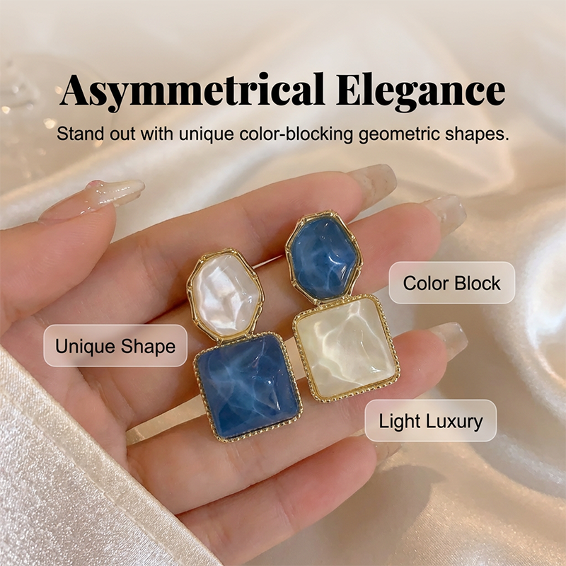 Elegant Geometric Water Ripple Drop Earrings