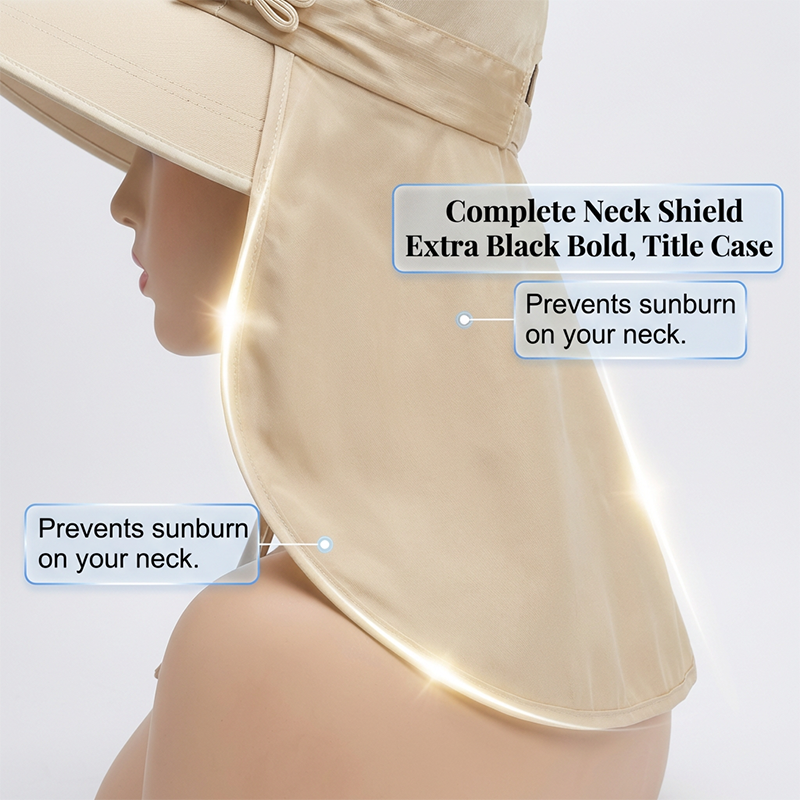 Women's Wide Brim Sun Hat with Face & Neck Flap