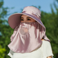 Women's Wide Brim Sun Hat with Face & Neck Flap