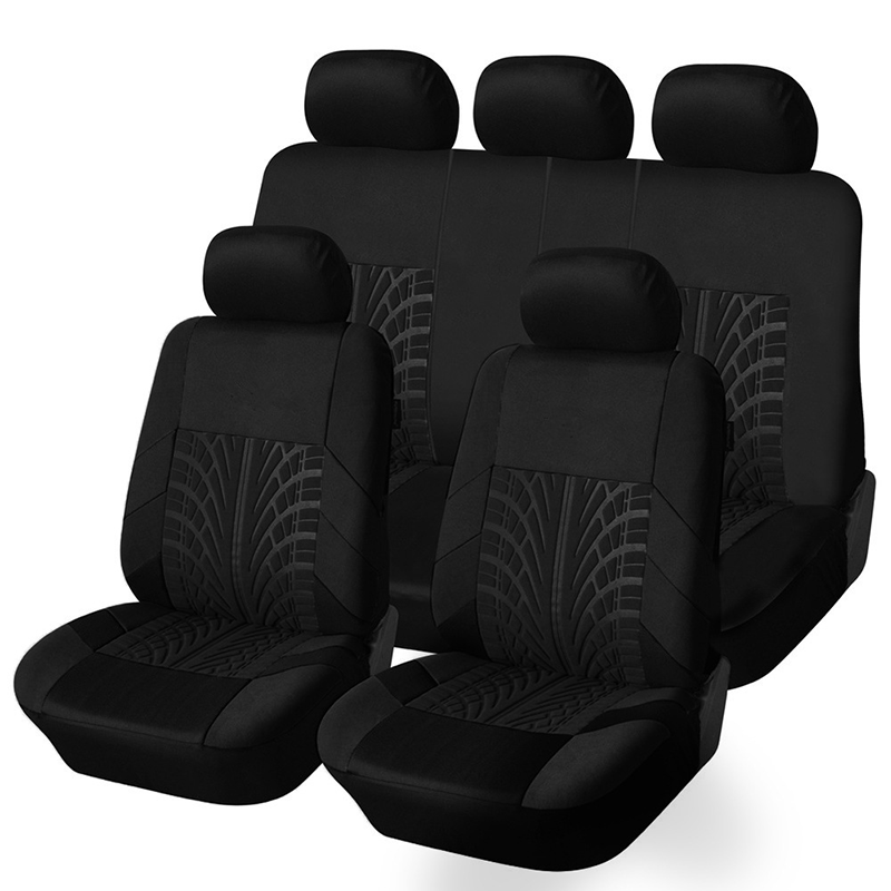 Car Seat Covers for 5 Seats Universal, Fabric Breathable Car Front & Rear Seat Protectors, Airbag Compatible, Full Protection, Fits Most Cars Trucks Vans SUVs, Red Gray Black Blue Seat Covers, Car Decor Gift, Truck Accessories, Car Interior Accessori