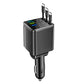 🎁Time-Sensitive Exclusive Deal! ⏰Fast Charging 7-in-1 Retractable Fast Car Charger with Voltage Display – USB-C For Android&Lighting For APPLE🔋📱