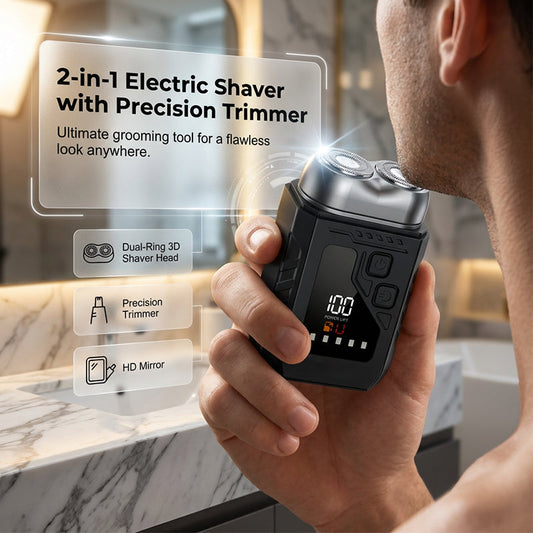 2-In-1 Electric Shaver With Precision Trimmer