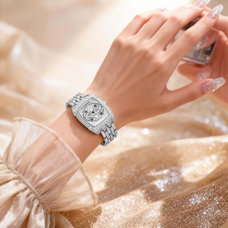 Women's Rhinestone-Encrusted Quartz Wristwatch