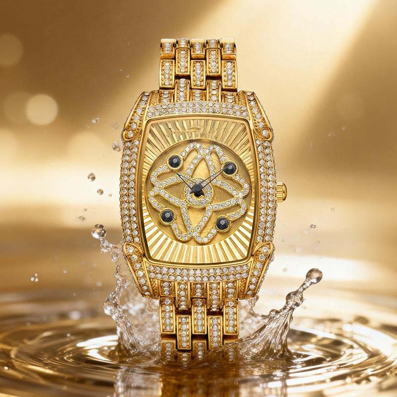 Women's Rhinestone-Encrusted Quartz Wristwatch