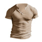 Men's Ribbed Henley Short Sleeve T-Shirt