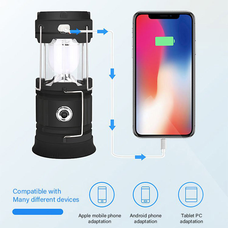 Solar Powered Retractable Camping Light