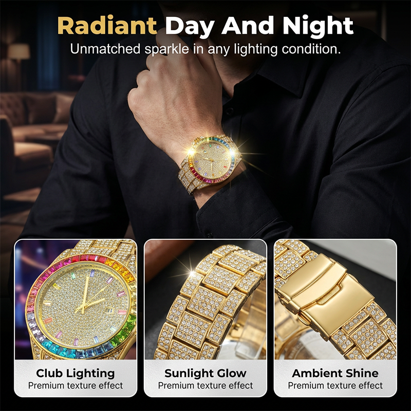 Men's Full Stone Quartz Watch