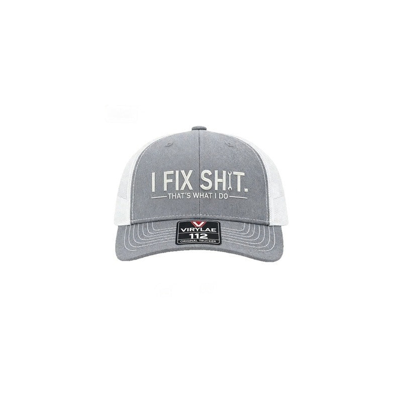 Mesh Back Trucker Cap with "I Fix Shit" Embroidery – Breathable Outdoor Sun Hat🧢☀️