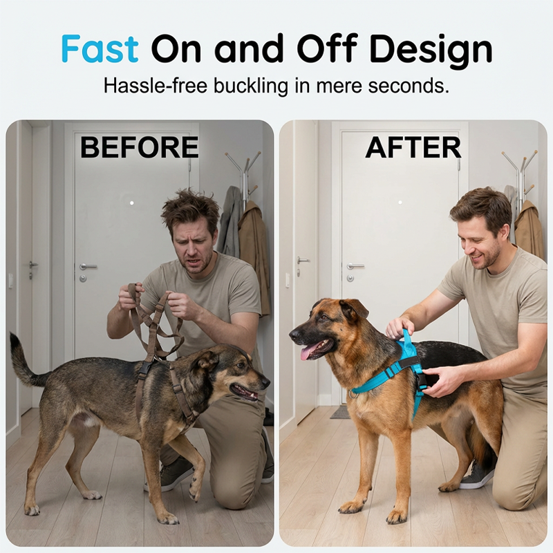 Easy On-Off Padded Dog Harness for Walking