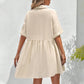 ✨ Babydoll Dress for Women Short Sleeve Button Down Textured Non-clingy Loose Fit Flowy Mini Dress with Pockets 2026 New Summer Dress