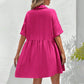 ✨ Babydoll Dress for Women Short Sleeve Button Down Textured Non-clingy Loose Fit Flowy Mini Dress with Pockets 2026 New Summer Dress
