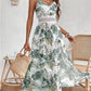 Women’s Floral Print High Slit Spaghetti Strap Flowy Dress