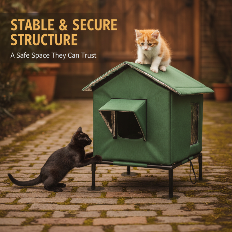 🐱 50% OFF! 🏡 All-Weather Elevated Cat House – Waterproof Oxford & thermal lining ✨
