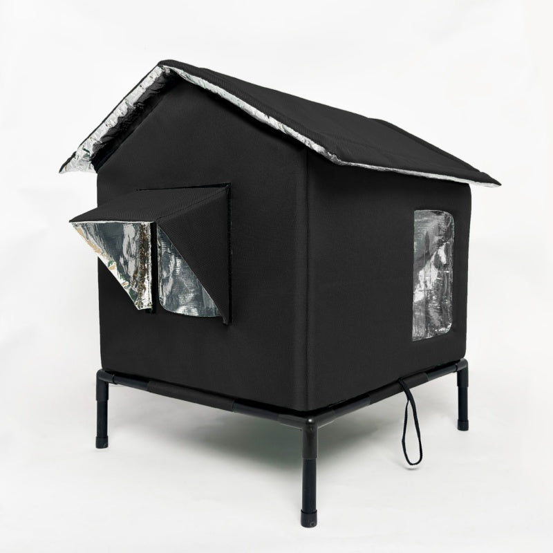 🐱 50% OFF! 🏡 All-Weather Elevated Cat House – Waterproof Oxford & thermal lining ✨