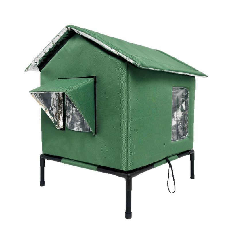 🐱 50% OFF! 🏡 All-Weather Elevated Cat House – Waterproof Oxford & thermal lining ✨