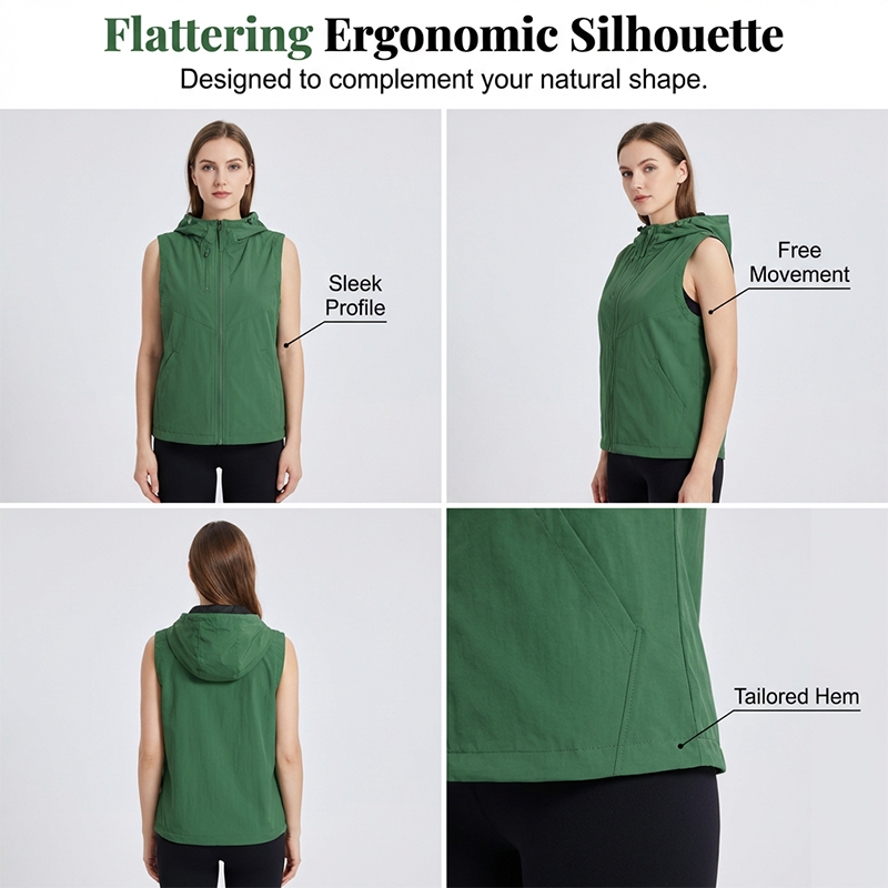 Women's Reversible Hooded Zip-Up Vest