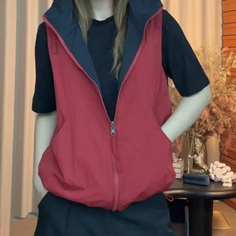 Women's Reversible Hooded Zip-Up Vest