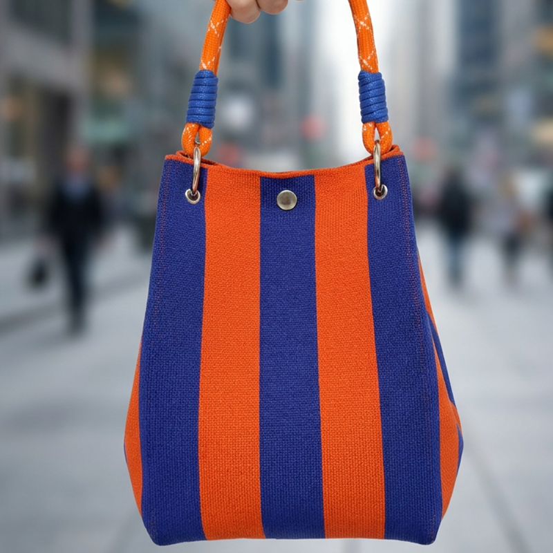 👜New arrival 50% OFF!🌊Striped Knit Bucket Bag – Handwoven, Rope Handle, Spacious ✨