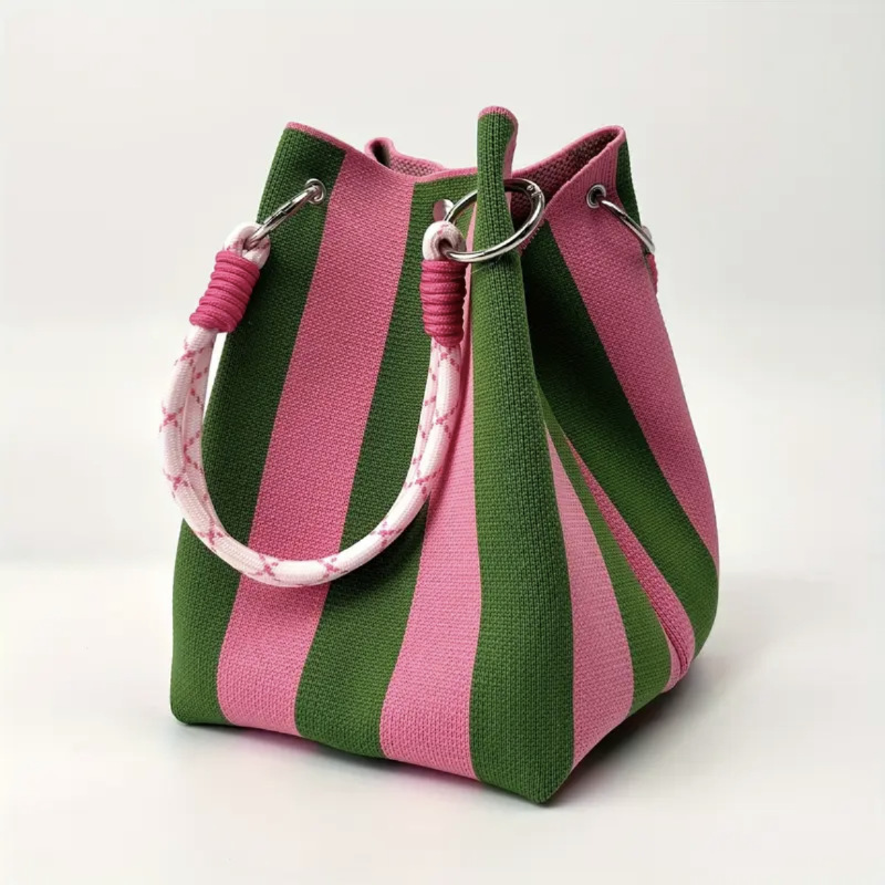 👜New arrival 50% OFF!🌊Striped Knit Bucket Bag – Handwoven, Rope Handle, Spacious ✨