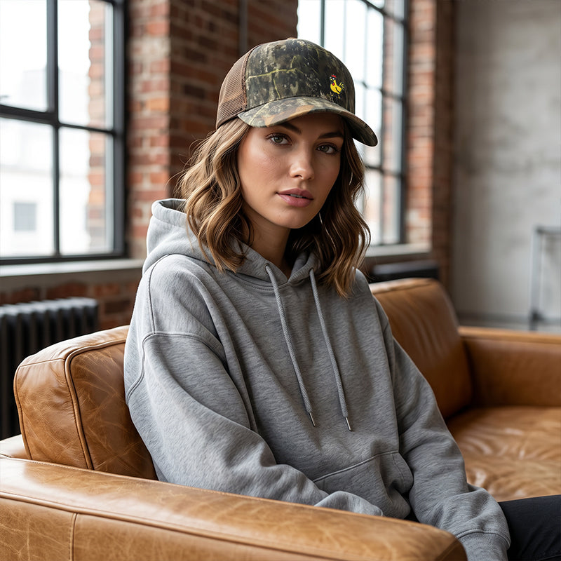 Witty Chicken Embroidered Snapback Cap