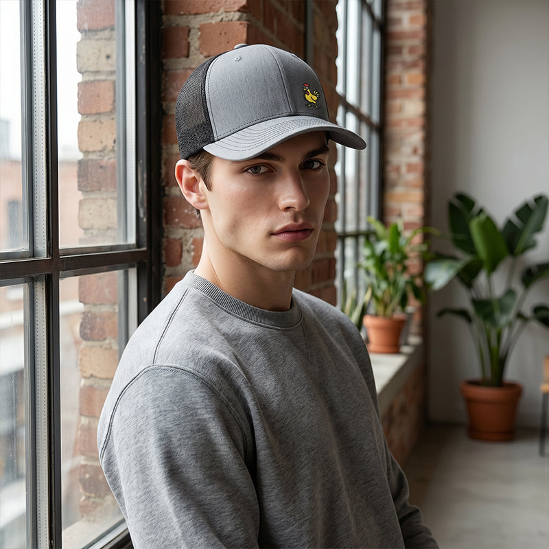 Witty Chicken Embroidered Snapback Cap