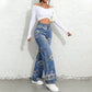 👖 LIMITED-TIME 50% OFF! ✨ Women's Floral Print Jeans – Straight-Leg, Denim, Elegant ✨