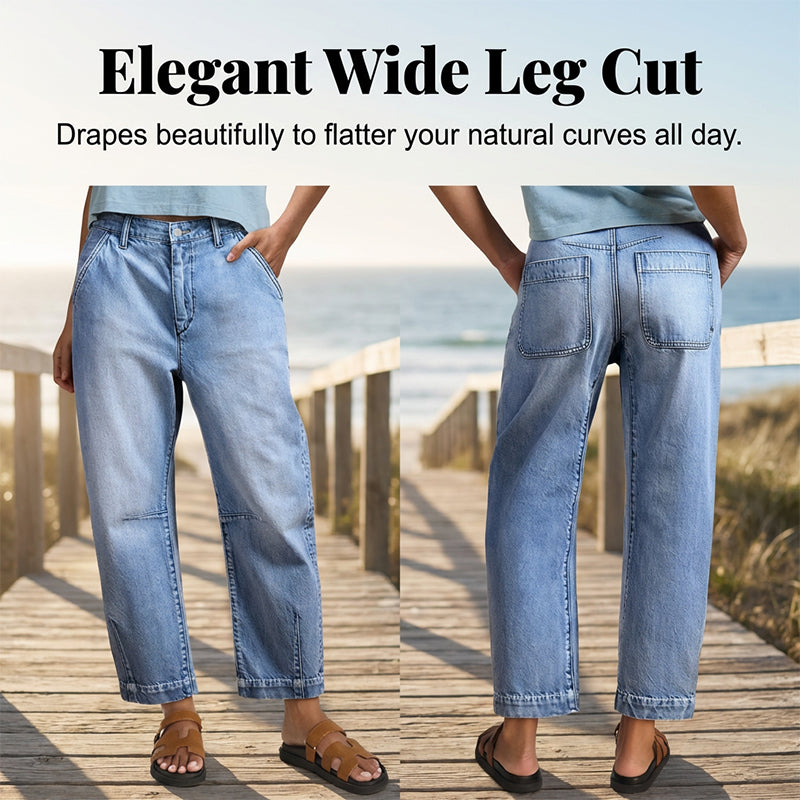 👖 LIMITED-TIME 50% OFF! ✨ Women's Cropped Barrel Jeans – High Waisted, Wide Leg, Vintage ✨