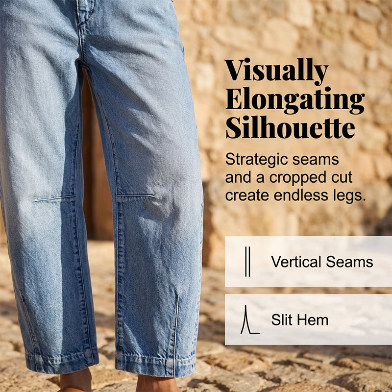👖 LIMITED-TIME 50% OFF! ✨ Women's Cropped Barrel Jeans – High Waisted, Wide Leg, Vintage ✨