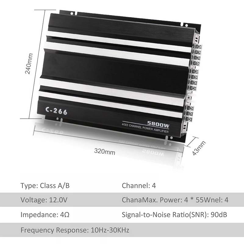 4-Channel Car Audio Amplifier
