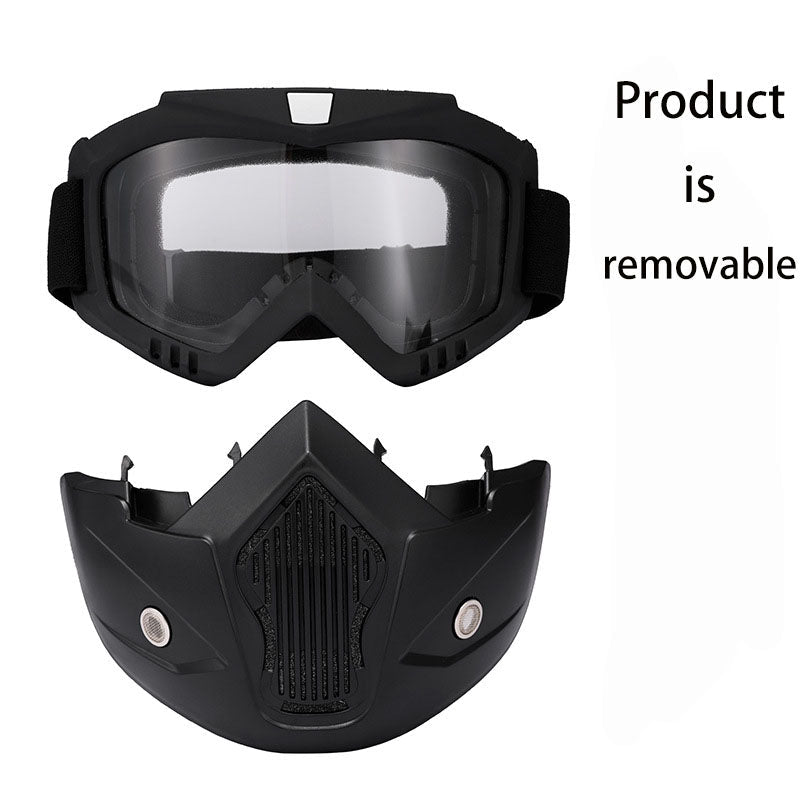 A Full-face Goggle with Anti-fog High-definition Lenses, a Detachable and Adjustable Ski Mask, and a Comfortable Sponge Pad - Made of Plastic