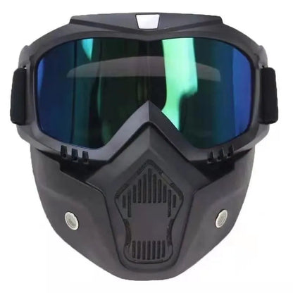 A Full-face Goggle with Anti-fog High-definition Lenses, a Detachable and Adjustable Ski Mask, and a Comfortable Sponge Pad - Made of Plastic