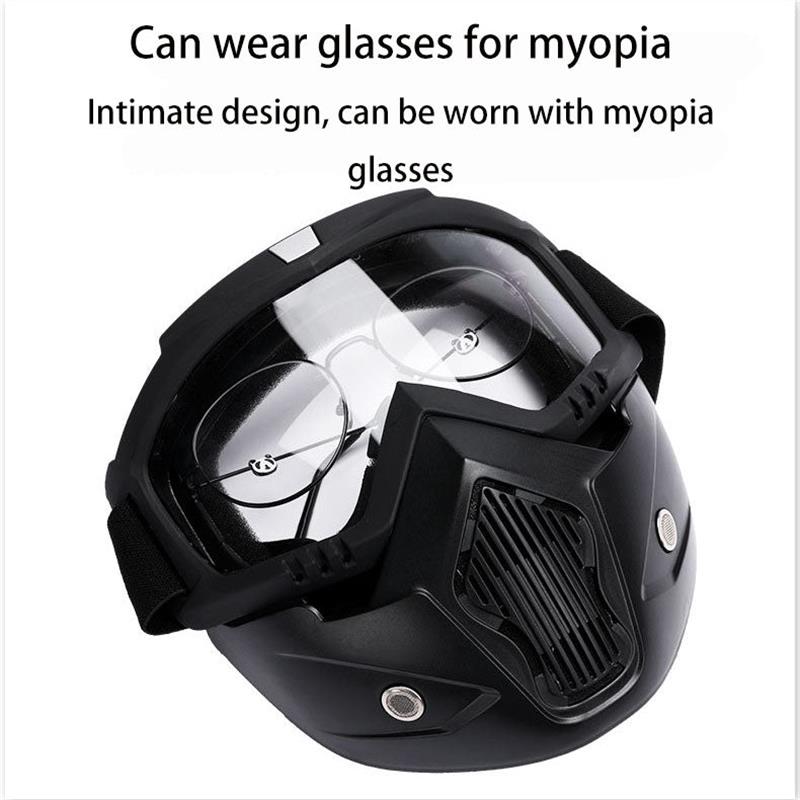 A Full-face Goggle with Anti-fog High-definition Lenses, a Detachable and Adjustable Ski Mask, and a Comfortable Sponge Pad - Made of Plastic