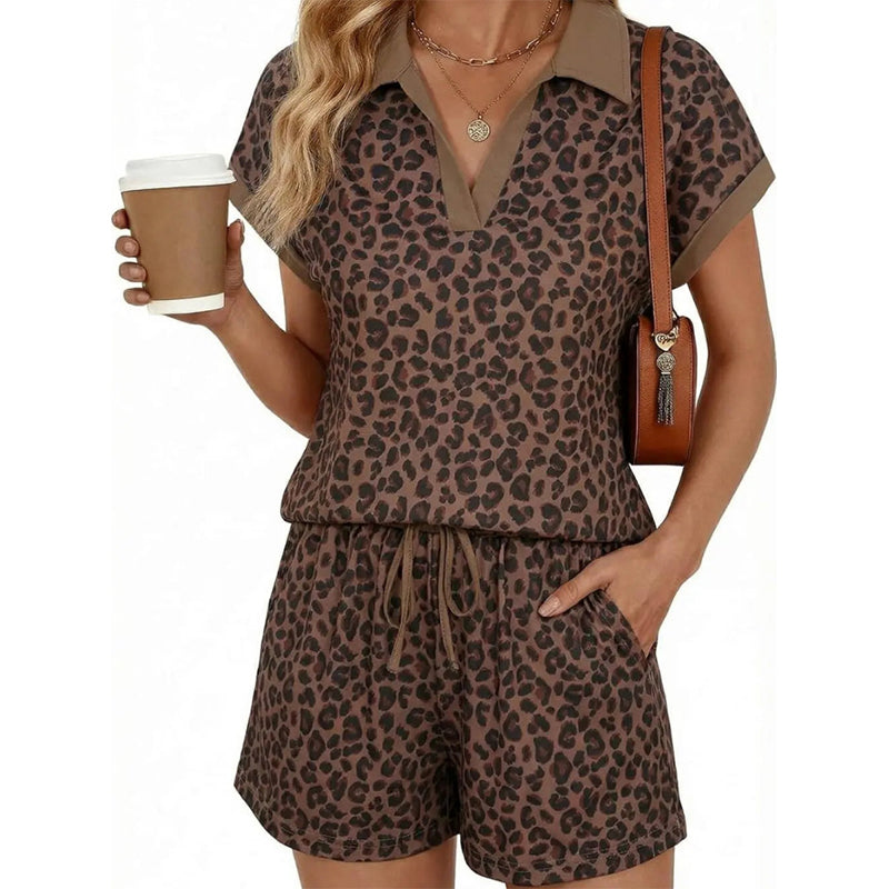 ⏰🔥SUMMER HOT SALE 50% OFF! 🐆 Women’s Leopard Print Chic Top & Shorts Set – Stylish, Comfortable & Effortless ✨