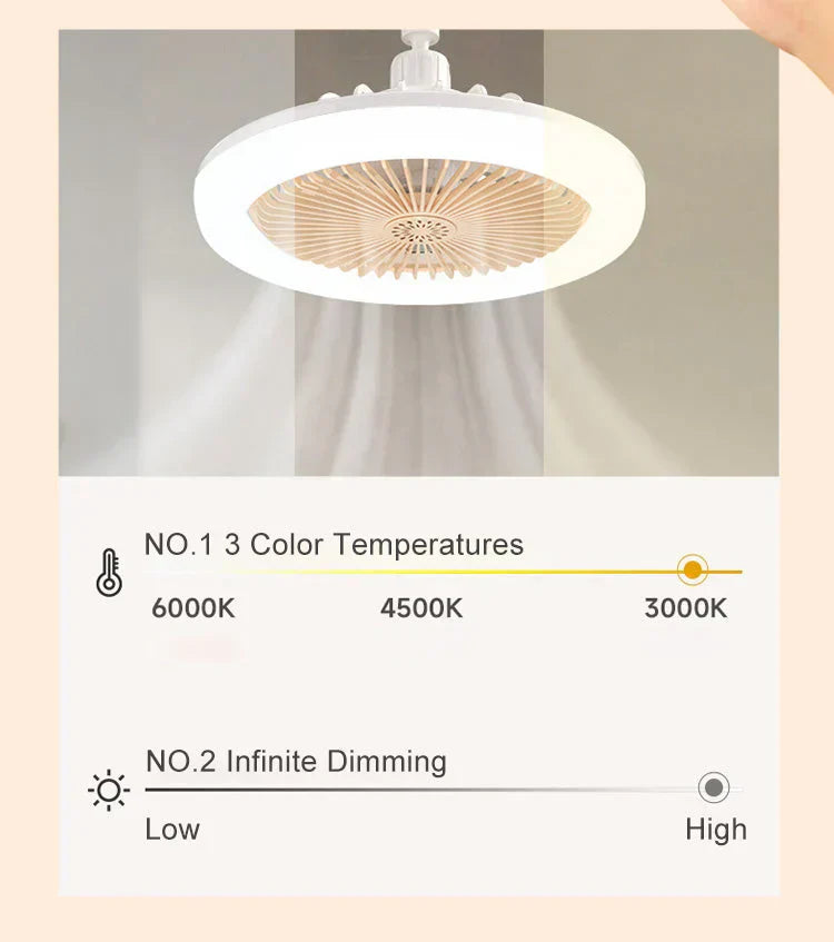 📢📢50% OFF !! ⏰ LED Ceiling Fan with Remote Control & Three-Colour Dimming – 3 Speeds, Quiet Motor – Perfect for bedrooms, living rooms or offices – energy-saving and silent 🔇