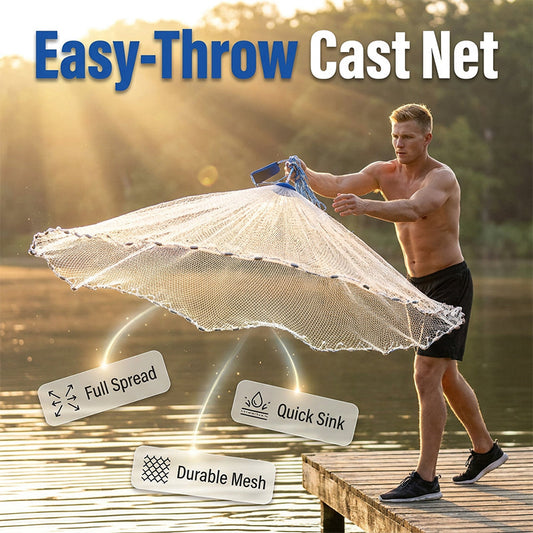 ⏳Time-Limited Special ⏰ Easy-Throw Cast Net – Fast-Sinking Weighted Mesh for Freshwater & Saltwater Fishing 🐟
