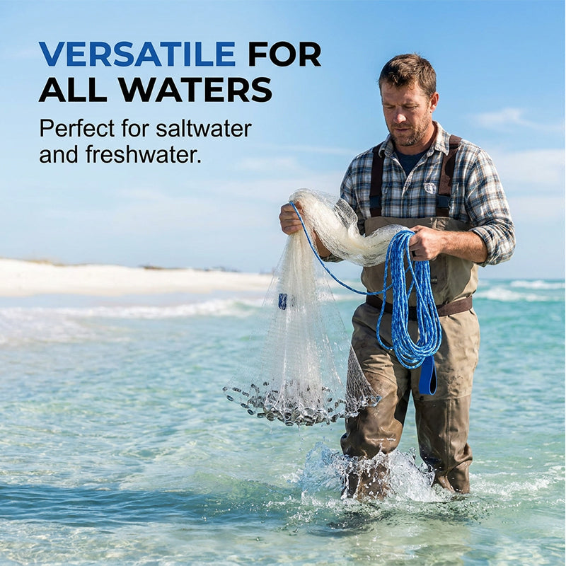 ⏳Time-Limited Special ⏰ Easy-Throw Cast Net – Fast-Sinking Weighted Mesh for Freshwater & Saltwater Fishing 🐟